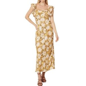 Madewell Angelina Slip Dress Chamomile Tea Yellow Floral Print Womens Sz 12 NWT